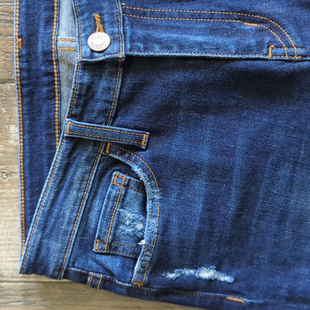 BRIDGE By GLY Mid Rise Skinny stretch distressed jeans style #BG5100L sz 27 tall - Picture 7 of 13